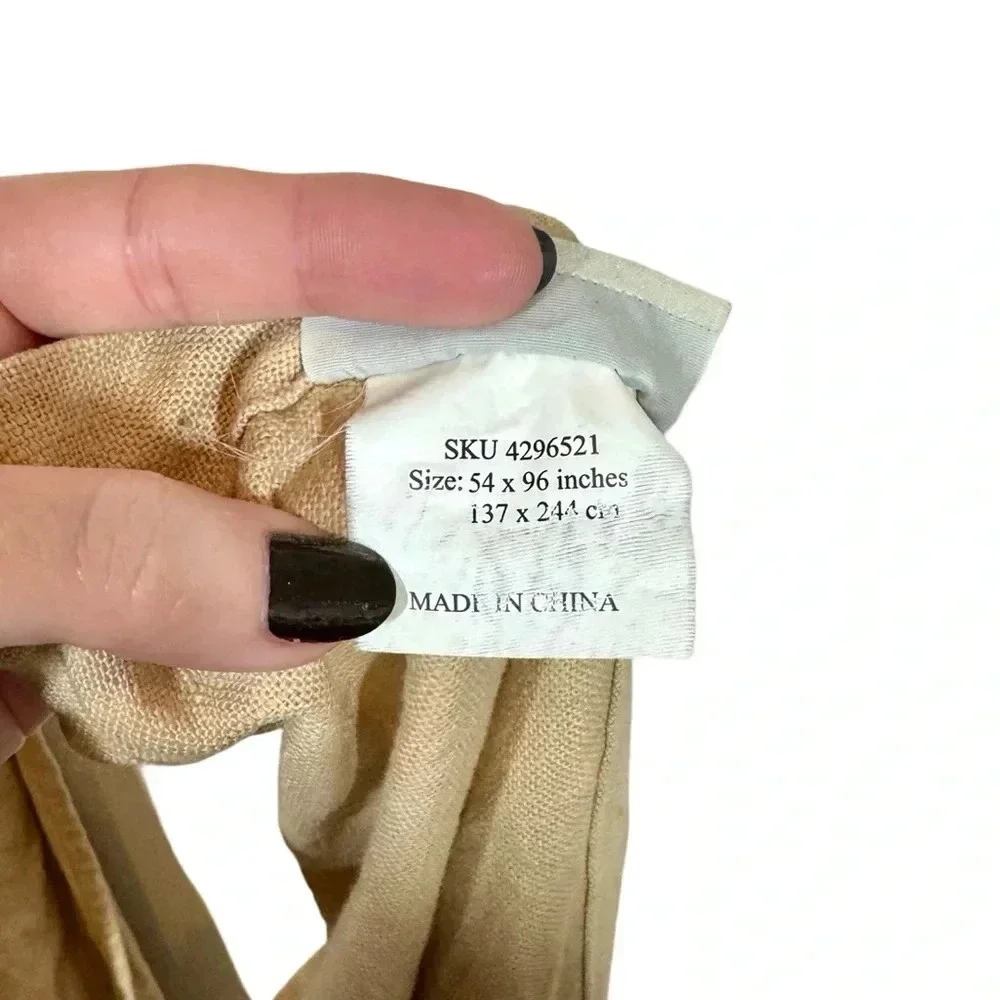 Pottery Barn Linen Cotton Unlined Tab Top 54 x 96” Single Curtain Panel